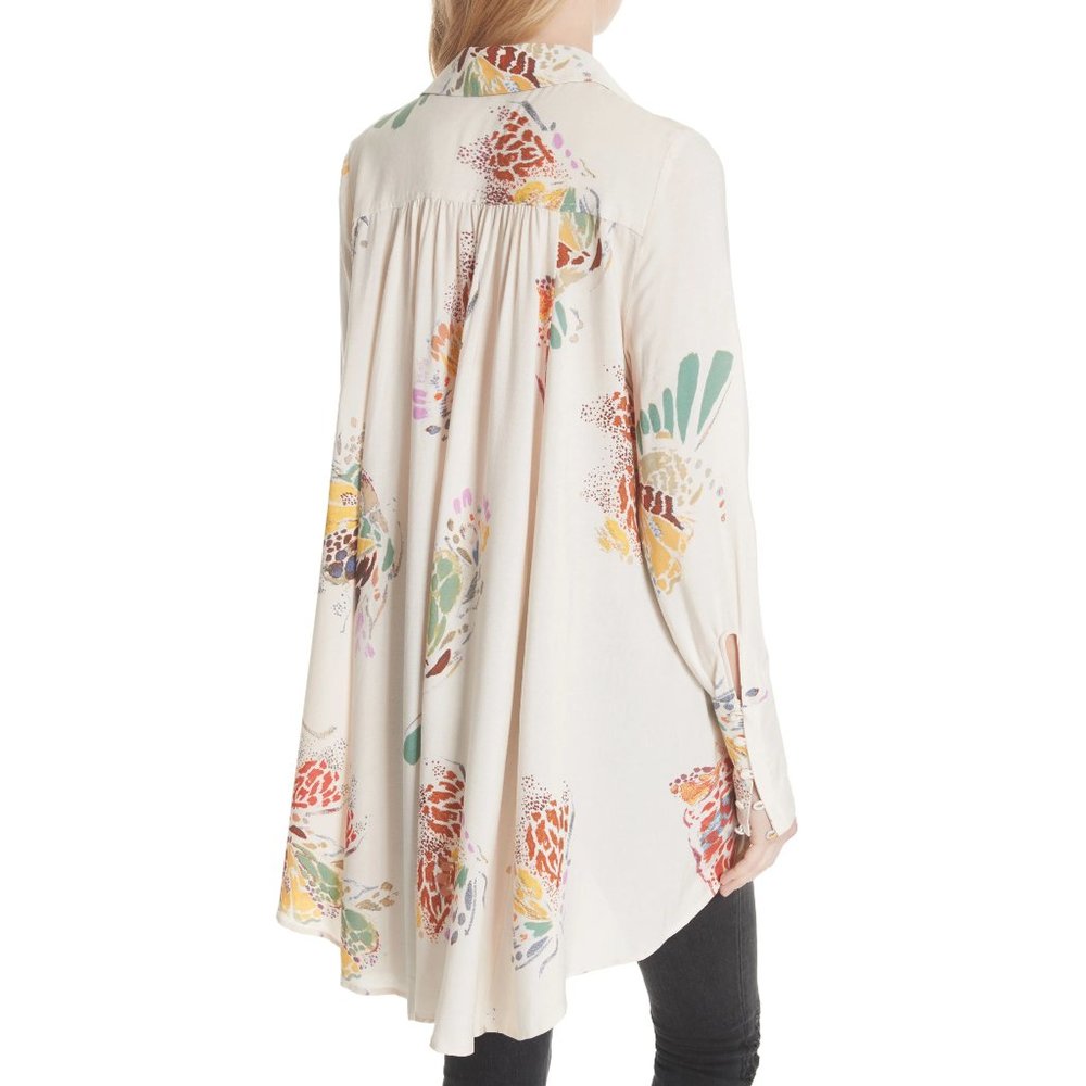 FREE PEOPLE Ivory Field of Butterflies Tunic. sz XS - Picture 16 of 16
